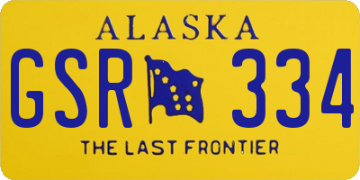 AK license plate GSR334