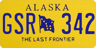 AK license plate GSR342