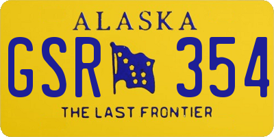 AK license plate GSR354