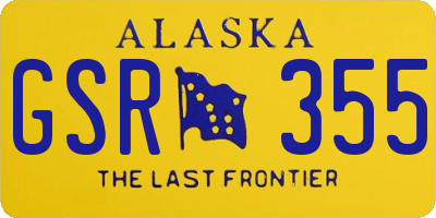 AK license plate GSR355