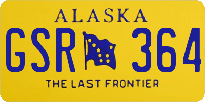 AK license plate GSR364