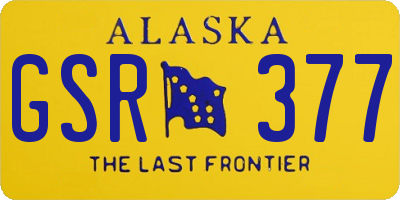 AK license plate GSR377