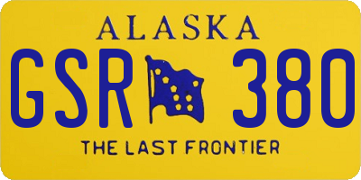 AK license plate GSR380
