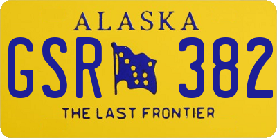 AK license plate GSR382