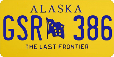 AK license plate GSR386