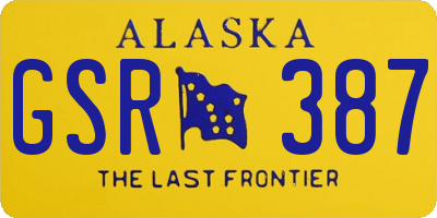 AK license plate GSR387