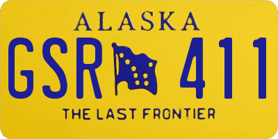 AK license plate GSR411