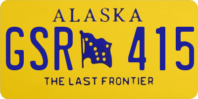 AK license plate GSR415