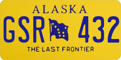 AK license plate GSR432