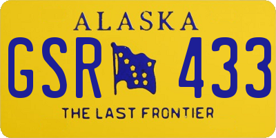 AK license plate GSR433