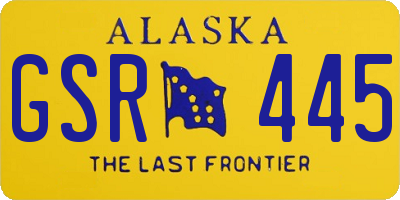 AK license plate GSR445