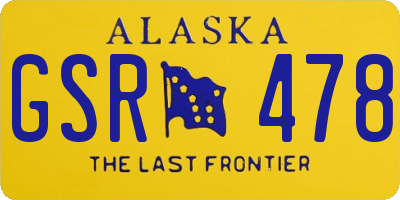 AK license plate GSR478