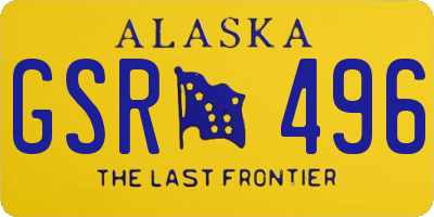 AK license plate GSR496