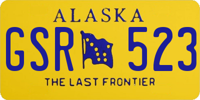 AK license plate GSR523