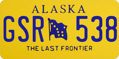 AK license plate GSR538