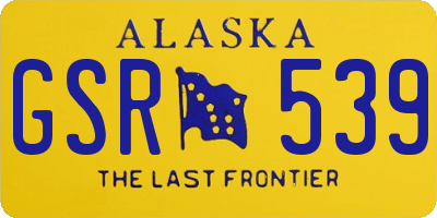 AK license plate GSR539