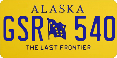 AK license plate GSR540