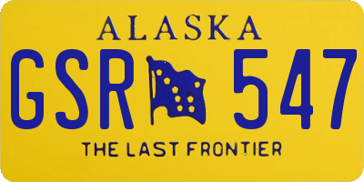 AK license plate GSR547