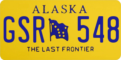 AK license plate GSR548