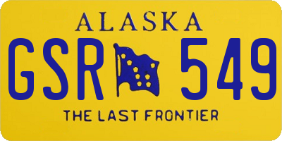 AK license plate GSR549