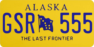 AK license plate GSR555
