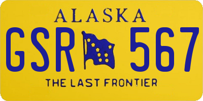 AK license plate GSR567