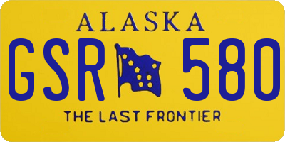 AK license plate GSR580