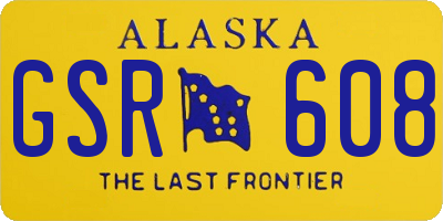 AK license plate GSR608