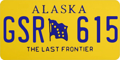 AK license plate GSR615