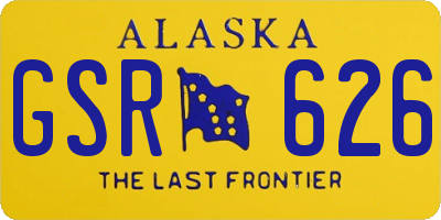 AK license plate GSR626
