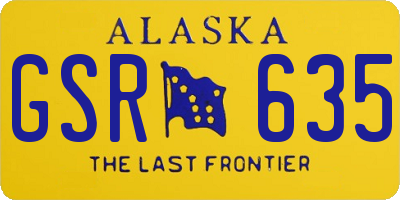 AK license plate GSR635