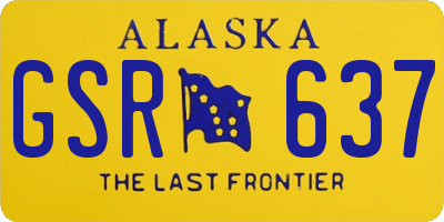 AK license plate GSR637