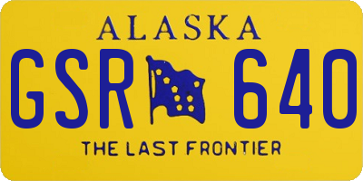 AK license plate GSR640