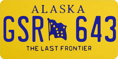 AK license plate GSR643