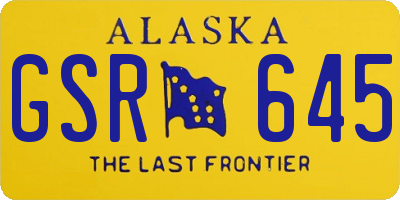 AK license plate GSR645