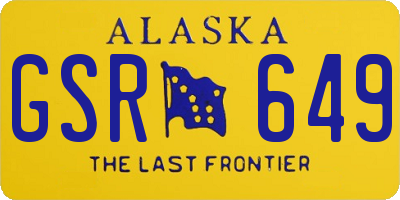 AK license plate GSR649
