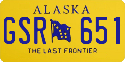 AK license plate GSR651