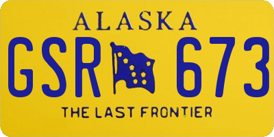 AK license plate GSR673