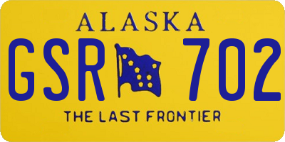 AK license plate GSR702