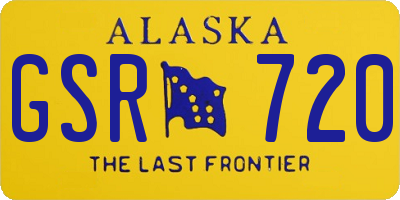 AK license plate GSR720