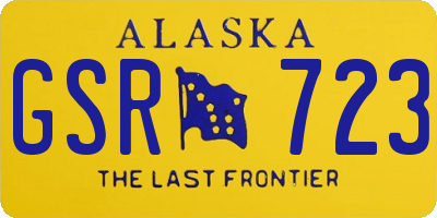 AK license plate GSR723