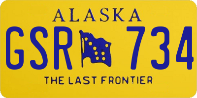 AK license plate GSR734
