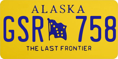 AK license plate GSR758