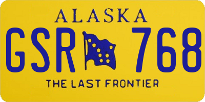 AK license plate GSR768
