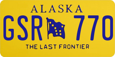 AK license plate GSR770