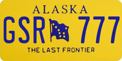 AK license plate GSR777