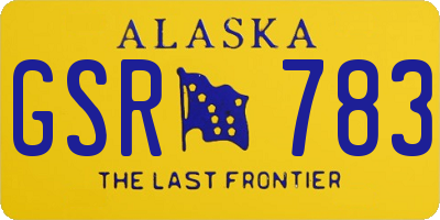 AK license plate GSR783