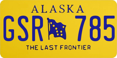 AK license plate GSR785