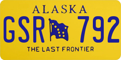 AK license plate GSR792