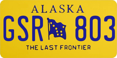 AK license plate GSR803